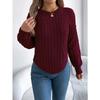 Fashion Twist Lantern Long Sleeve Irregular Pullover Sweater Women Autumn and Winter Casual Solid Color Knitted Tops Elegant Simple Loose Clothing