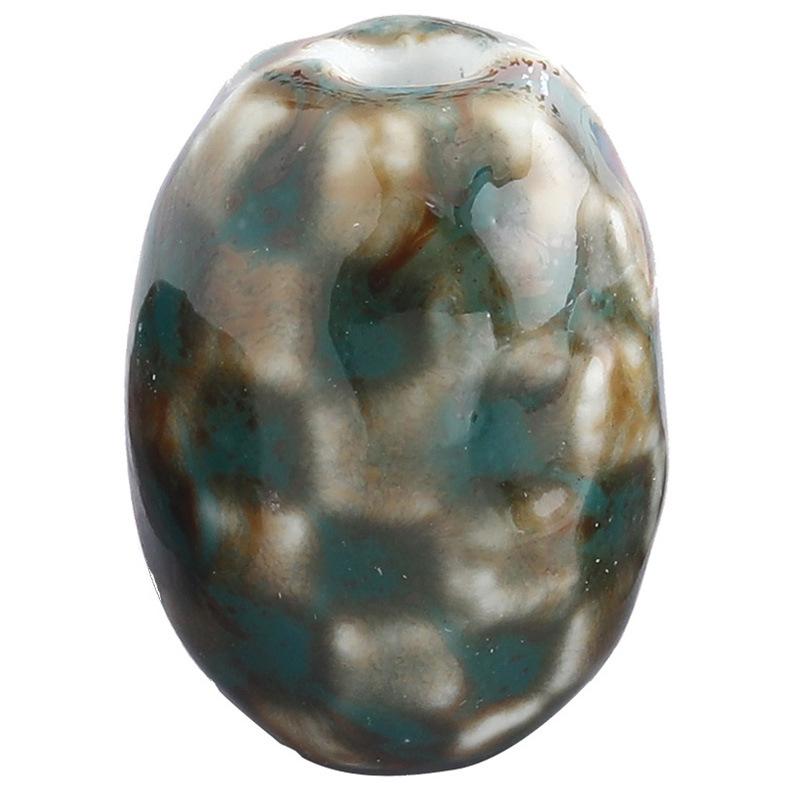 Ceramic Hammer Pendant Necklace with Large Hole Beads - Handmade DIY Jewelry Accessory.