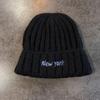 New York Lettering Knitted Hat With Windproof Warmth For Casual Gift Fashion