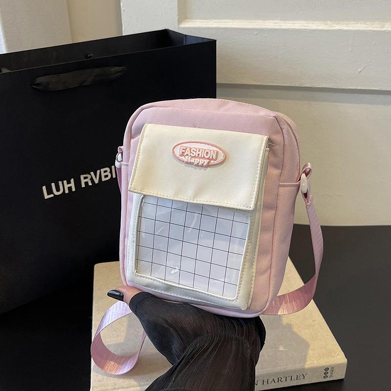 Корейская версия простой и симпатичной прозрачной холщовой сумки, легкая и модная сумка через плечо для занятий, репетиторства, поездок на работу, модная сумка через плечо