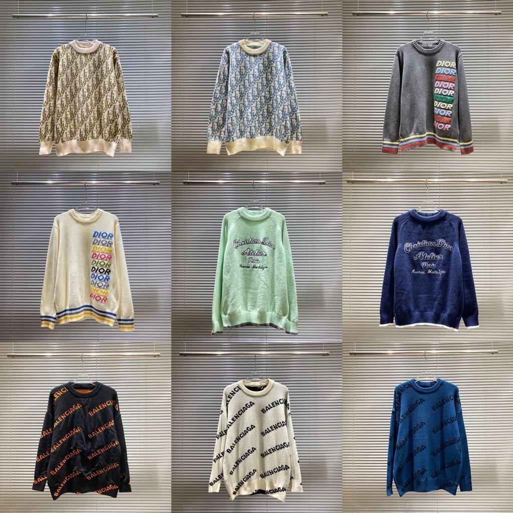 Unisex-Strickpullover mit Rundhalsausschnitt und Allover-Logo (Modelljahr 2025) – Lockere Passform, lässiger Stil