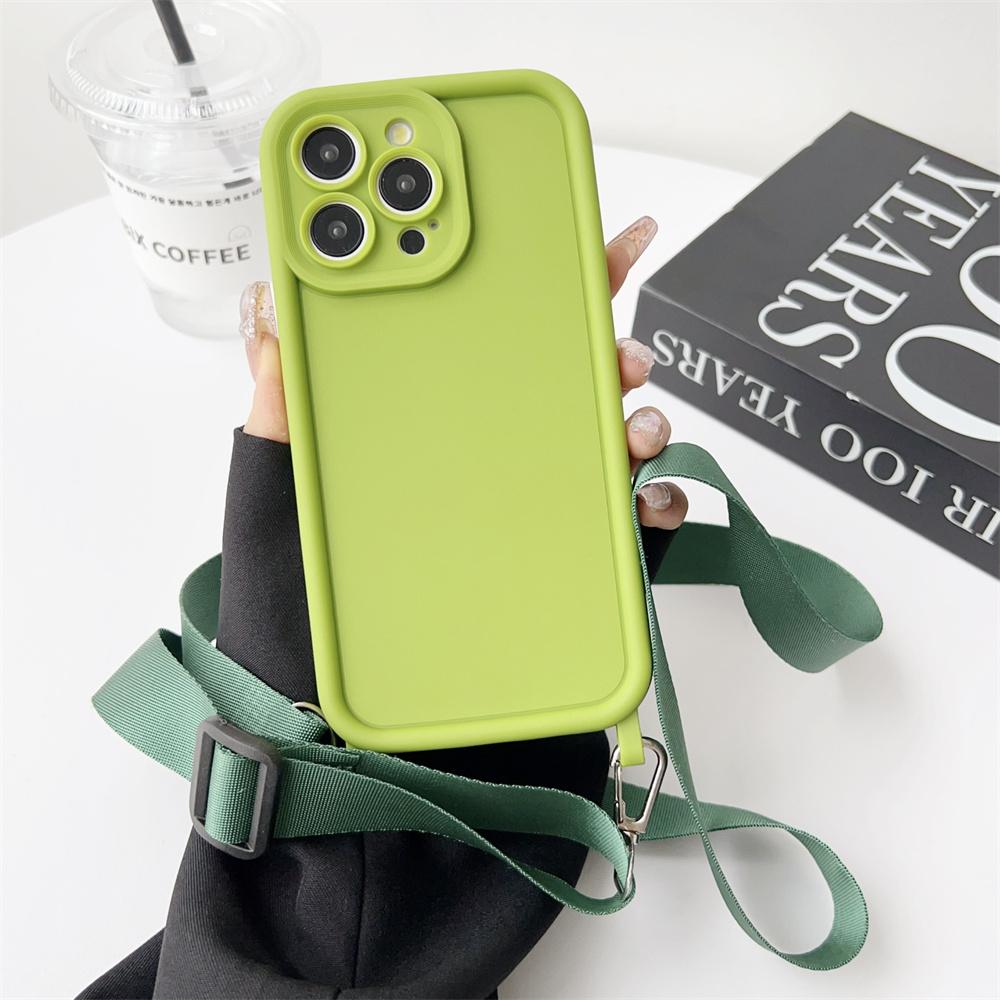 Crossbody Lanyard Soft Silicone Phone Case For iPhone Air 14 13 15 16 17 Pro Max 12 11 X XR XS 7 8 Plus SE 2020 Shockproof Cover