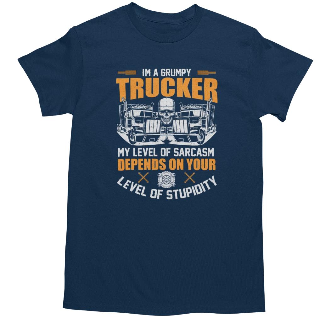 Grumpy Trucker T Shirt Adults Men Women Driver Trucker Joke SarcasticT Shirt 2 L