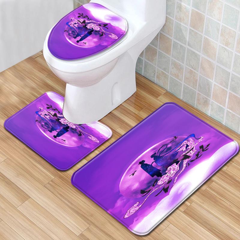 Star Toilet Three-Piece Floor Mat Bathroom Three-Piece Carpet Doormat