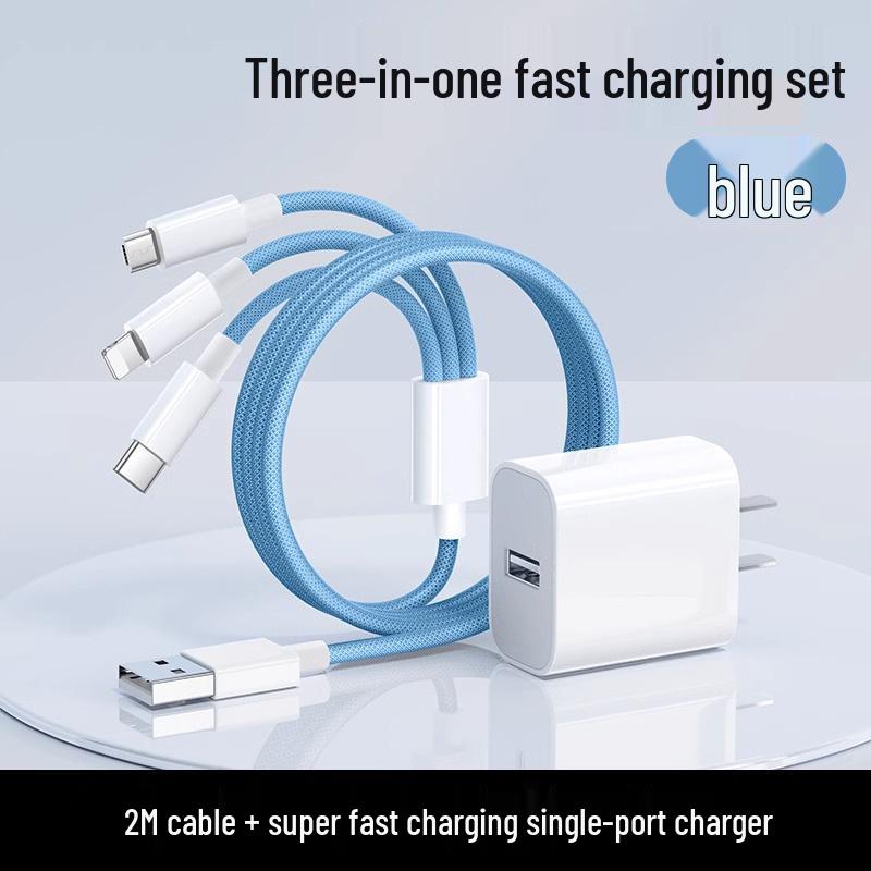 3-in-1 100W Fast Charging Braided Cable - National 3C Certified