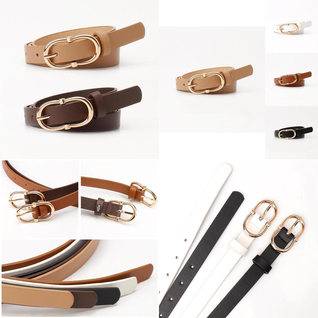 Elegant Womens Slim Faux Leather Waist Belt With Alloy Closure For Daily Commuting