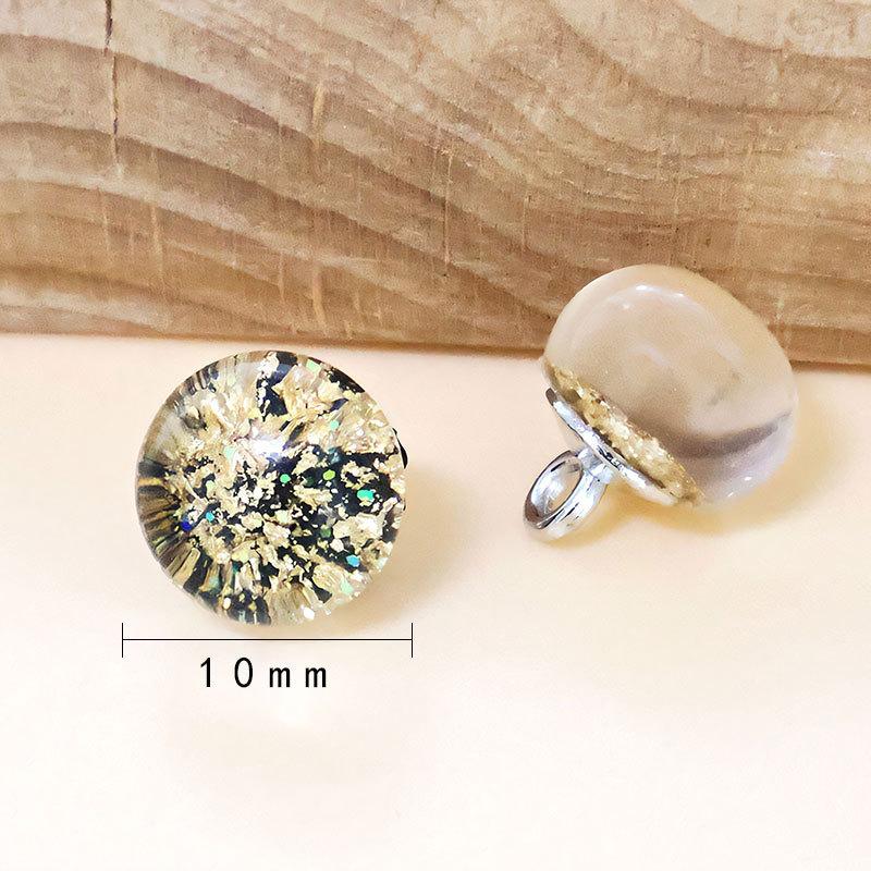 Harzscheibenknopf Knopf Cheongsam Transparent Blume Kleiner Knopf Tang-Anzug Hanfu Hemdknopf Runde Perle Retro Dekoration