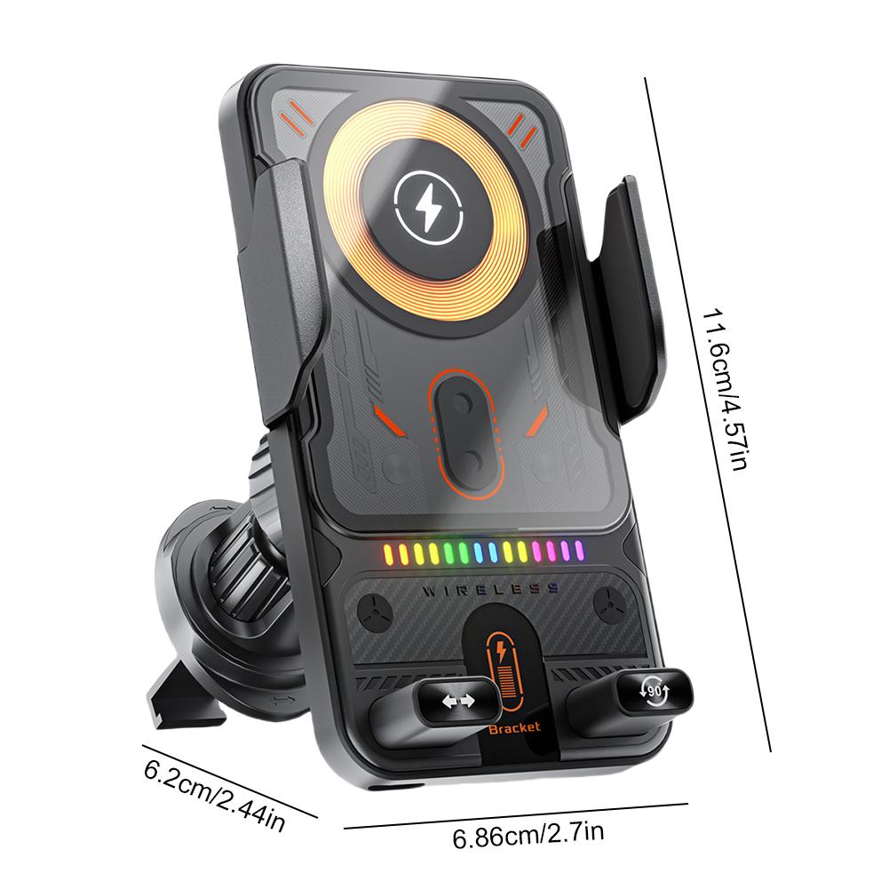 15W Bezprzewodowa Ładowarka Samochodowa Uchwyt na Telefon Komórkowy Mocowanie do Kratki Wentylacyjnej Uchwyt na Telefon Automatyczne Zaciskanie Akcesoria Samochodowe