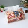 Foldable Paper Holder Snowman Snowflake Faux Leather Tissue Box Cover Christmas Rectangle