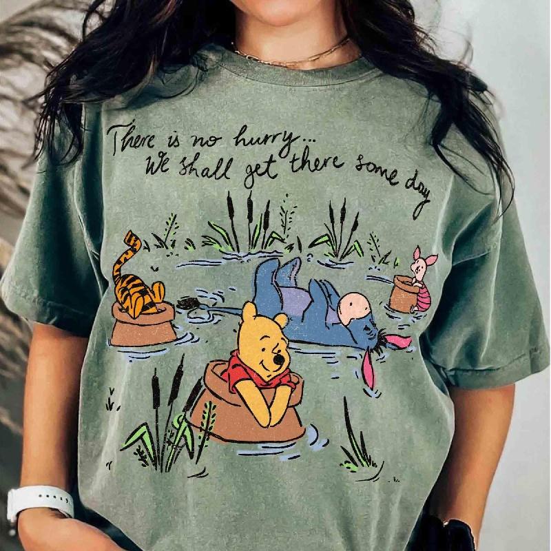 

2025-26 Summer Winnie the Pooh T-shirt Y2k Tigger Hat Printed 100% cotton printed T-shirt Unisex s Loose T-shirt S
