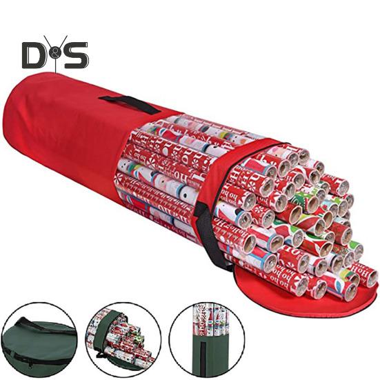 Gift Wrapping Paper Storage Bag Organizer with Handle Zipper Closure Large Capacity Waterproof Portable Wrapping Paper Holder