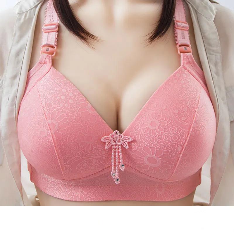 Comodo Morbido Taglia Grande Sottile Senza Ferretto Senza Raccolta Magnetica Anti-cedimento Reggiseno da Donna