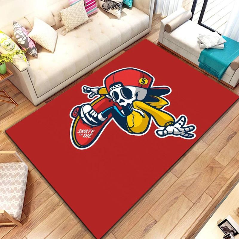 Custom Skateboard Logo Printed Carpet Fashion Yoga Mat Non-slip Area Rug Photography Prop Birthday Gift Bedroom Decor mandala