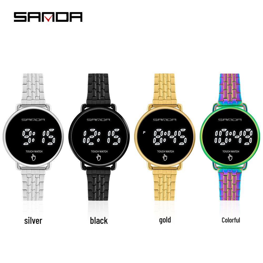 Sanda Men's Stylish Single-Touch Mesh Band Electronic Watch
