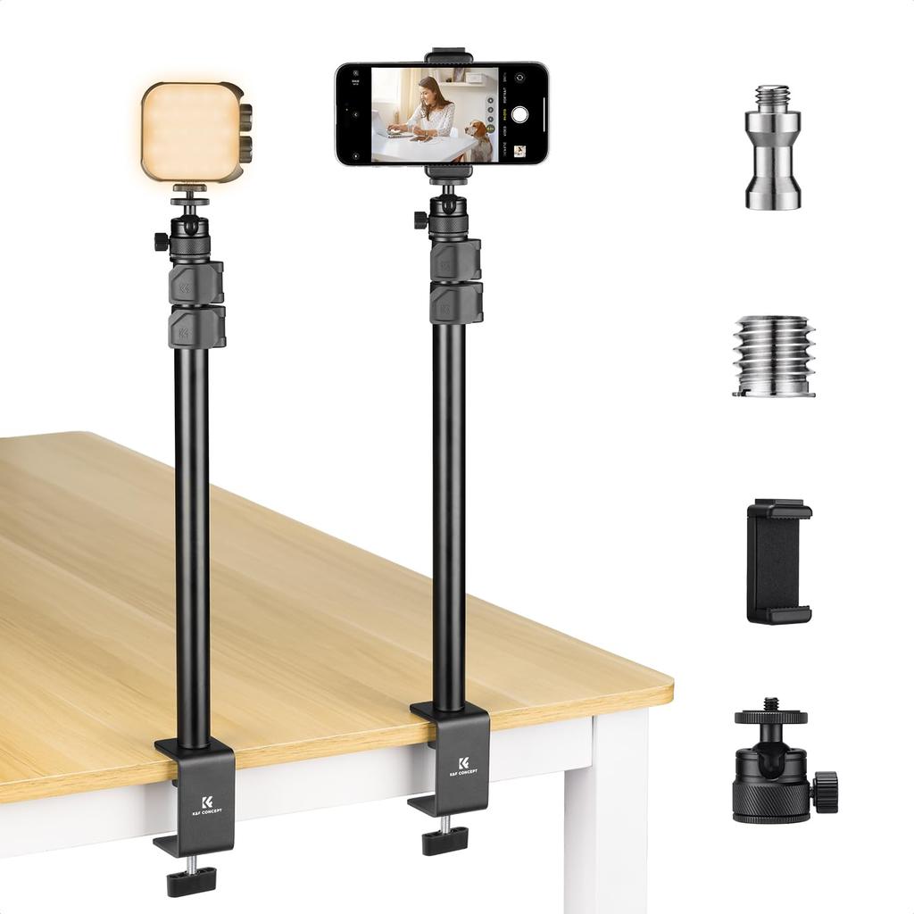 CONCEPT Camera Desk Tabletop Light Tabletop Photography Extendable Webcam Stand K&F Mount, Stand, 2-Piece Stand,