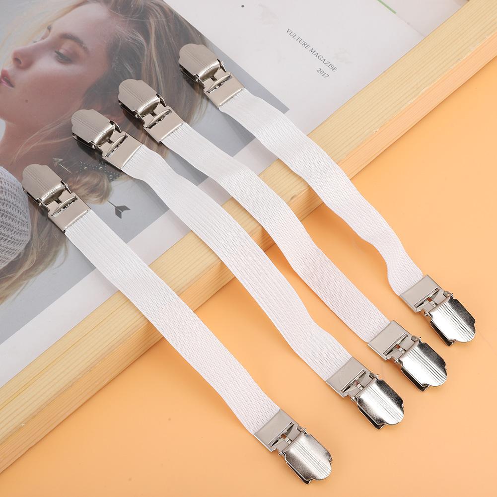 4pcs Elastic Crisscross Bed Mattress Sheet Straps Double Head Clips Gripper Holder Fasteners