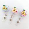 New Cute Silicone Fruits Avocado Retractable Pull Badge Reel ID Lanyard Name Tag Card Badge Holder Reels
