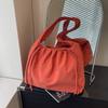 Casual solid color nylon canvas bag small fresh simple large capacity hand bag drawstring fashion shoulder tote bag