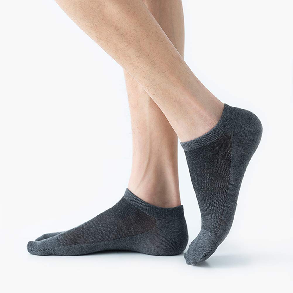 WIOIW Men's Two-Toe Tabi Socks, Moisture-Wicking, Quick-Drying, Set of 6