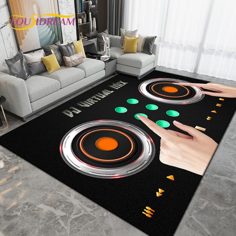DJ Music Screen Pattern Area Rug,Carpet Rug for Living Room Bedroom Sofa,Kitchen Bathroom Hallway Runner Non-slip Floor Mat