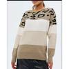 Fashion Wind Fashion Casual Loose Color-Block Crew Neck Knitting Sweater Knitted round Neck Sweater