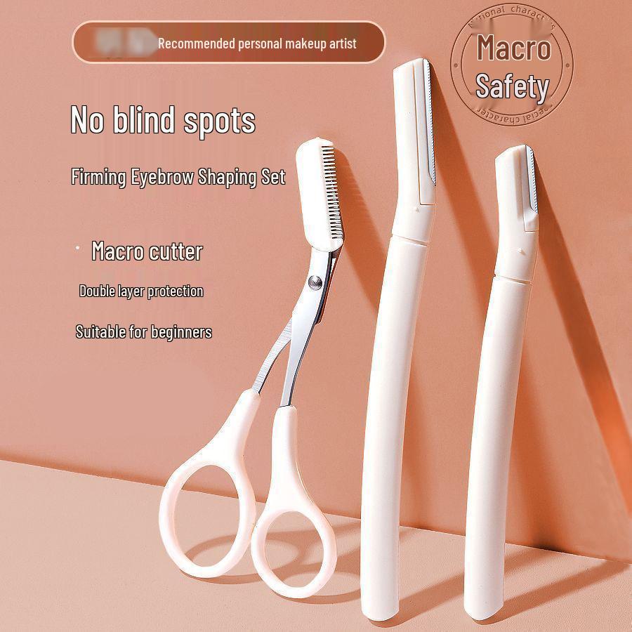 Beginner-Friendly White Eyebrow Shaver Set for Men and Women