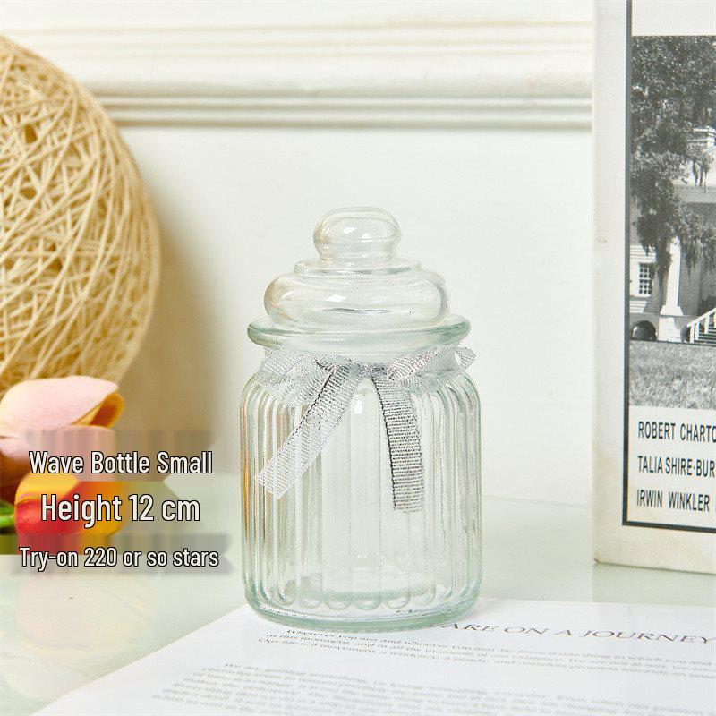 Creative Glass Bottle with Sand, Shells, Lucky Stars, Paper Cranes, and Rainbow Pentagrams