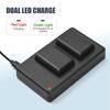 Camera NP FW50 Battery Charger Kit with 2 Slot Battery Charger + 2pcs NP FW50 Batteries 7.4V 2000mAh USB Charging Cable