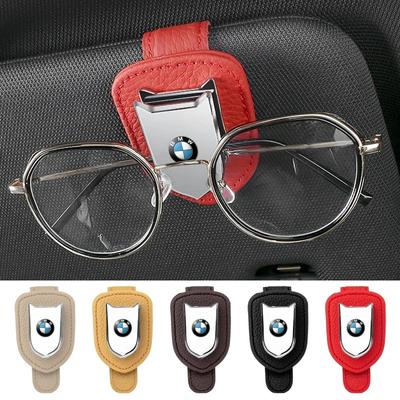 Multifunction Car Sun Visor Glasses Clip Leather Eyeglasses Clip For BMW E46 E90 E60 F30 F10 E39 E36 F20 G30 G20 E87 E92 E91