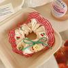 Lace Check Bow Hair Ring Female Cute Sweet Balls Scrunchie Vintage Gentle Hair Accessories