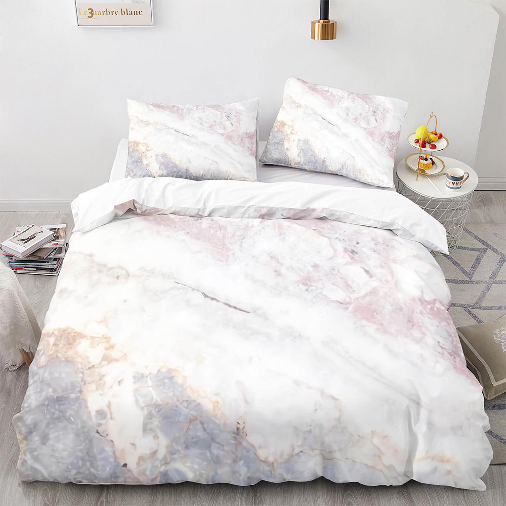 Bed Three-Piece Set 3D Three-Piece Set Size Marble Quilt Cover Printing