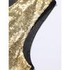 Herren Gold Pailletten Zweireihige Anzugweste Formale Partyweste mit Fliege