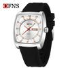 Fashion Ofns Brand New 1598 Silicone Strap Luxury Men Business Leisure Watch Night Light 3atm Waterproof Quartz Double Calendar