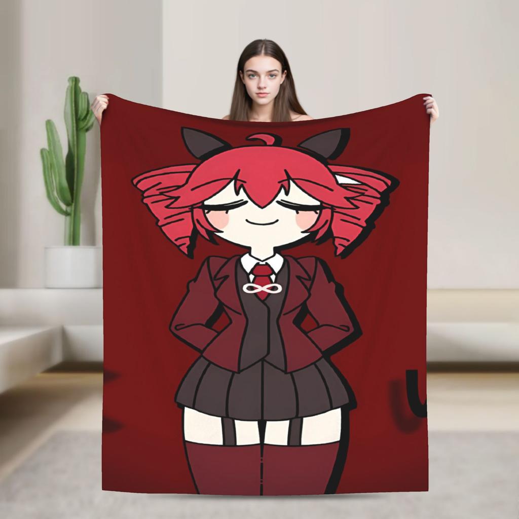 Kasane Teto Triple Twin Cute Blanket Camping Flannel Throw Blanket For Couch Chair Warm Soft Design Quality Bedspread Gift Idea