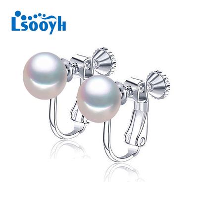 Orecchini di perle d'acqua dolce naturali per le donne Moda Boho Clip su orecchini a bottone Gioielli di perle