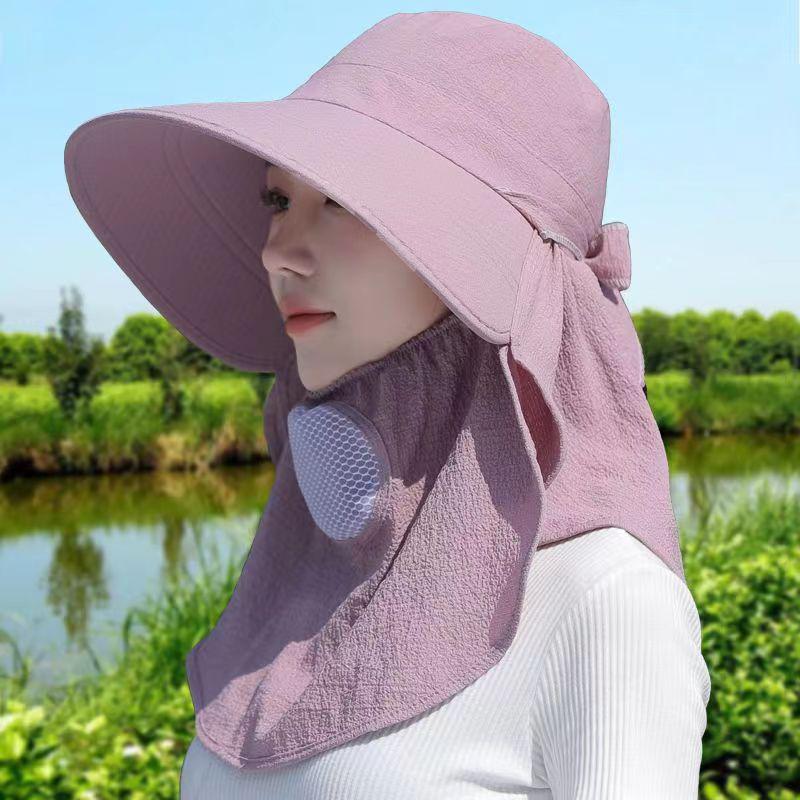 Women's Dust-proof UV Protection Sun Hat with Neck and Face Shield for Tea Picking and Farming