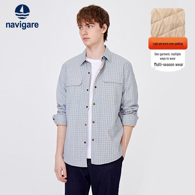 Navigare Men s Plaid Long Sleeve Padded Shirt Jacket XXL