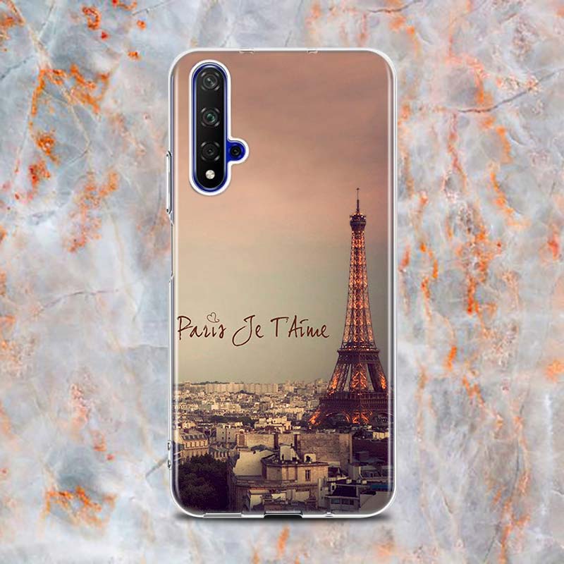 Paris Eiffel Tower Travel Silicone Cover For Honor 20 20S 20E 8 8A Prime 8X MAX 8C 8S 7A 7C 7S Pro Phone Case