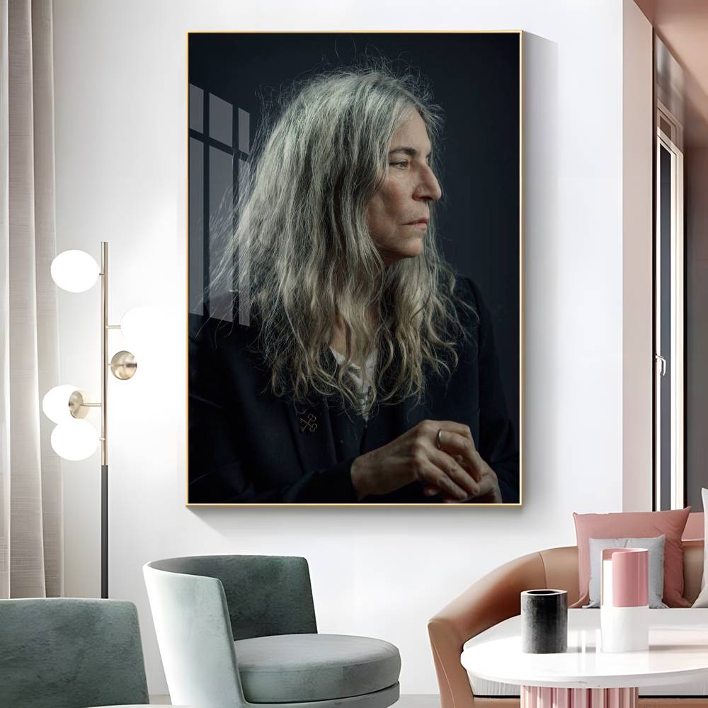 1pc Singer P-Patti Smith Poster Sticker Print Waterproof Wall Art For Living Room Bedroom Home Decor