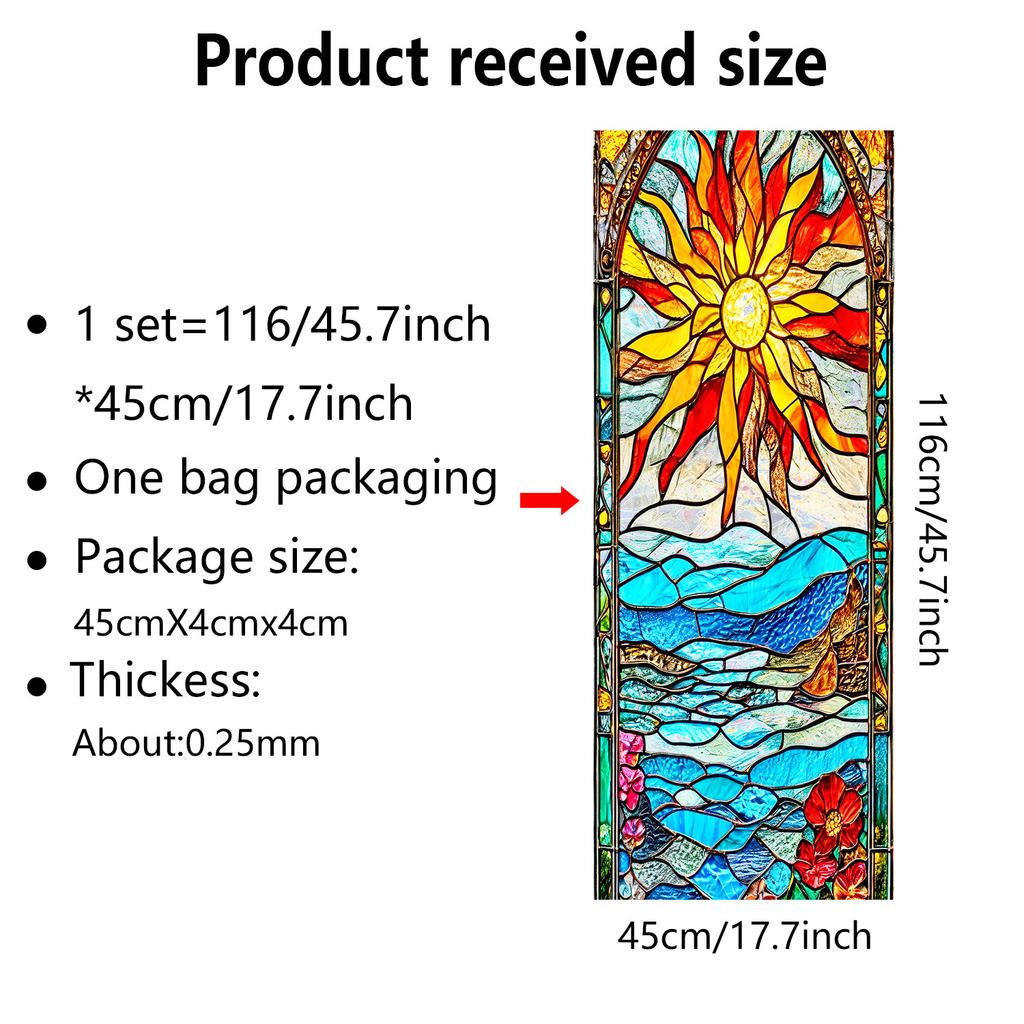 Europeisk Retro Stil Vindusfilm PVC Elektrostatisk Glassklistremerker Farget Vindusfilm Statisk Heftende Frostet Glassfilm