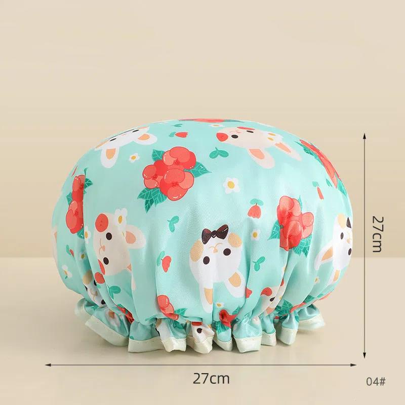 Waterproof Shower Cap for Girls Hair Bathing Cap Reusable Kitchen Hair Cover Oil Proof Dry Hair Treatment Cap
