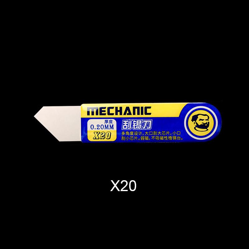 

MECHANIC 0,2 мм высокопрочный скребок для олова с эффектом памяти металла паяльная паста слабый магнитный плоский косой скребок для олова инструмент