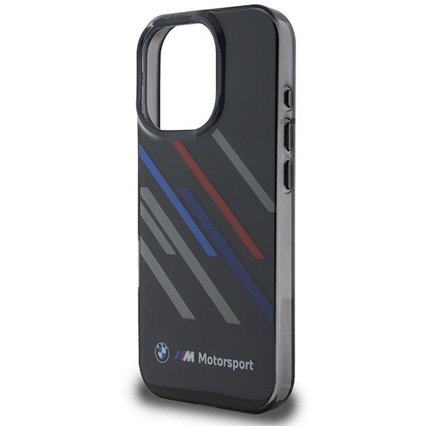 BMW BMHCP16L23HTRAK iPhone 16 Pro 6,3" schwarz/schwarz Hartschalen-Case Motorsport IML Zufällige Streifen