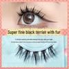 Yue Jiao Niang Light European Wheat Ear Natural False Eyelashes - Thick Black, Thin Stem, Devil Style