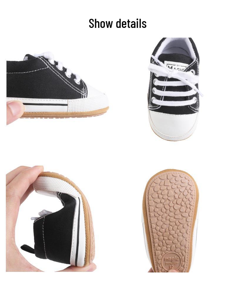 Canvas-Schuhe für Neugeborene: Gummi-Innensohle, Vor dem Laufen, 0-1 Jahr
