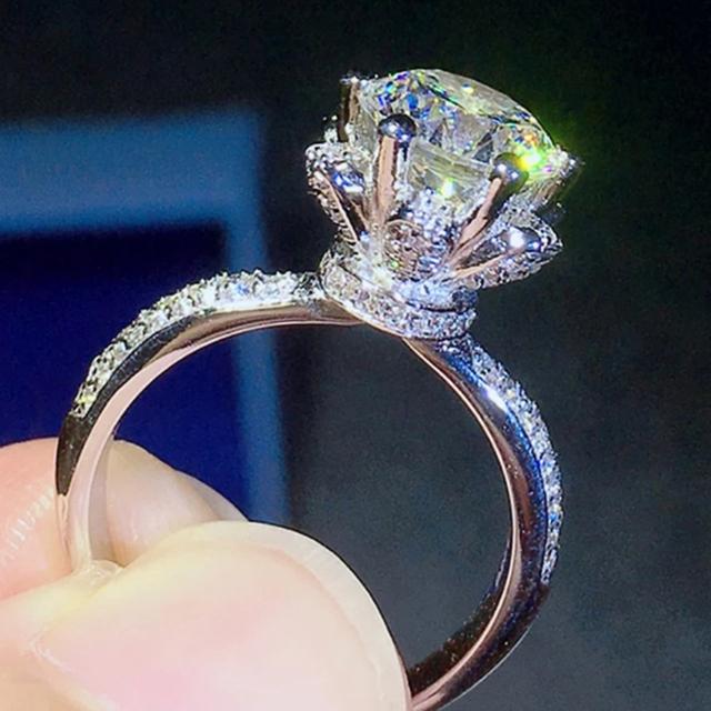 

Роскошные обручальные кольца-пасьянсы для женщин, модные обручальные кольца с кристаллами, дизайн когтей, женские кольца AAA, ювелирные изделия с кубическим цирконием 10