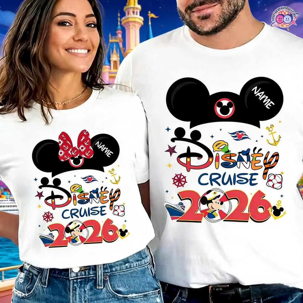 2026 Summer Paradise Cruise Family Graph T-shirt Unisex's Fashion Cotton Quality Casual Loose Short Sleeve Classic Unisex