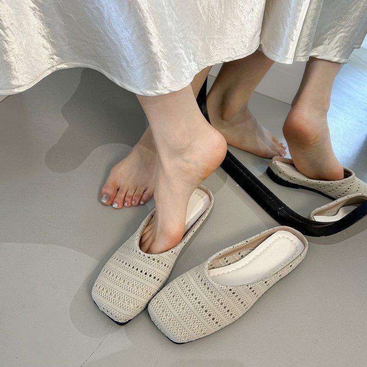 Women's 2025 summer beach soft-bottomed lazy one-pedal flat-bottomed Muller cool slippers