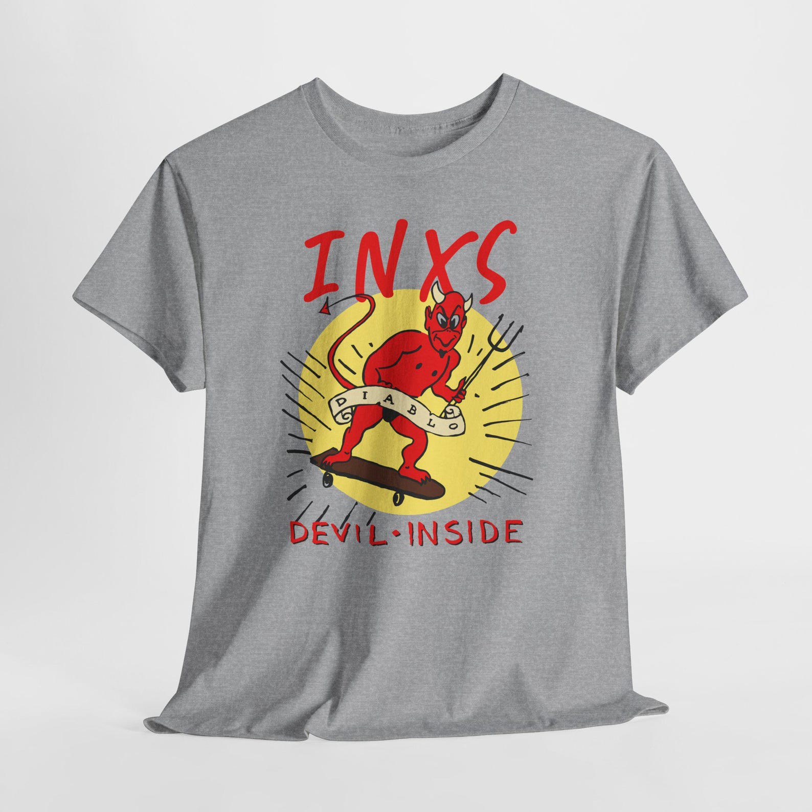 INXS Devil Inside T-Shirt | Retro Skate Devil Band Tee 4XL