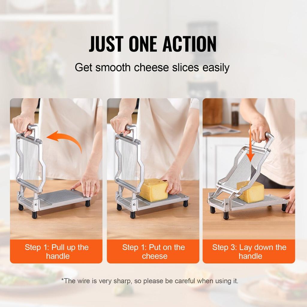 Cheese Cutter with Wire Cheeser Butter Cutting 0.2" Thin Cheese Slicer